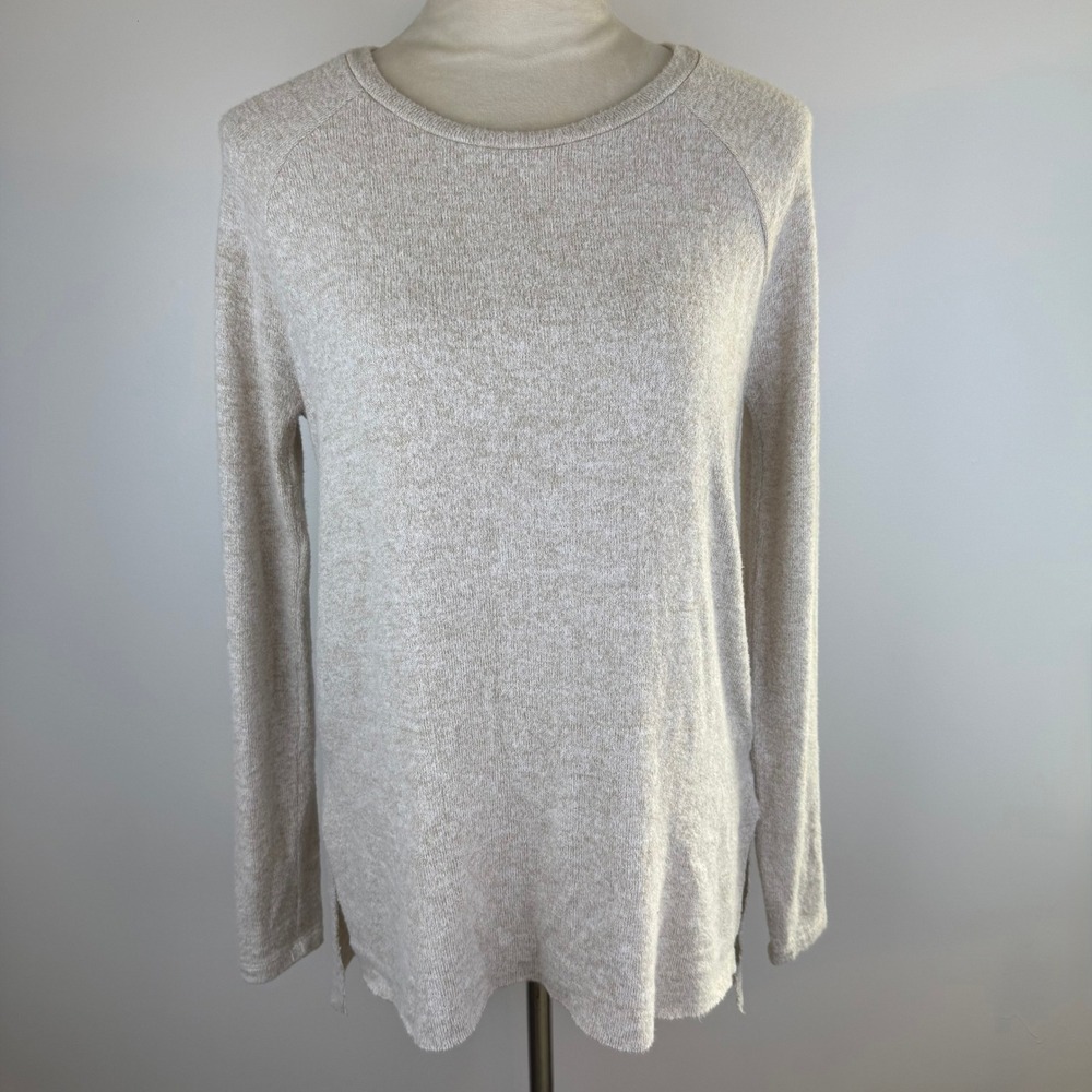 American Eagle Soft & Sexy Plush Raglan Top Oatmeal Super Soft Cute Size Small